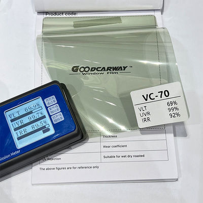 فیلم مشکی برای شیشه خودرو، اسپاتر تینت، 99% UVR، 92% IRR، شفافیت بالا، فیلم کنترل خورشیدی، 69% VLT
